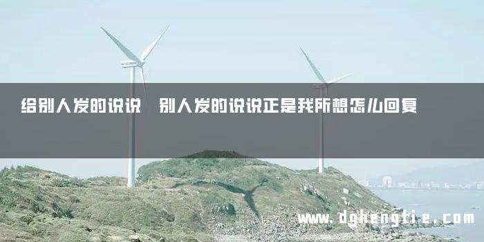 给别人发的说说 别人发的说说正是我所想怎么回复